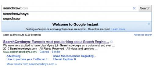 Google Instant, wat betekent het voor uw website?