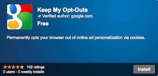 Google : Keep my opt-outs, tot ziens Ad Tracking cookies
