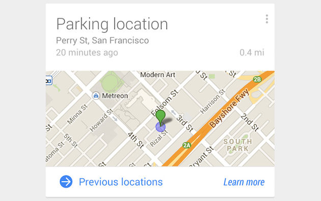 Google Now voor Android weet waar je hebt geparkeerd