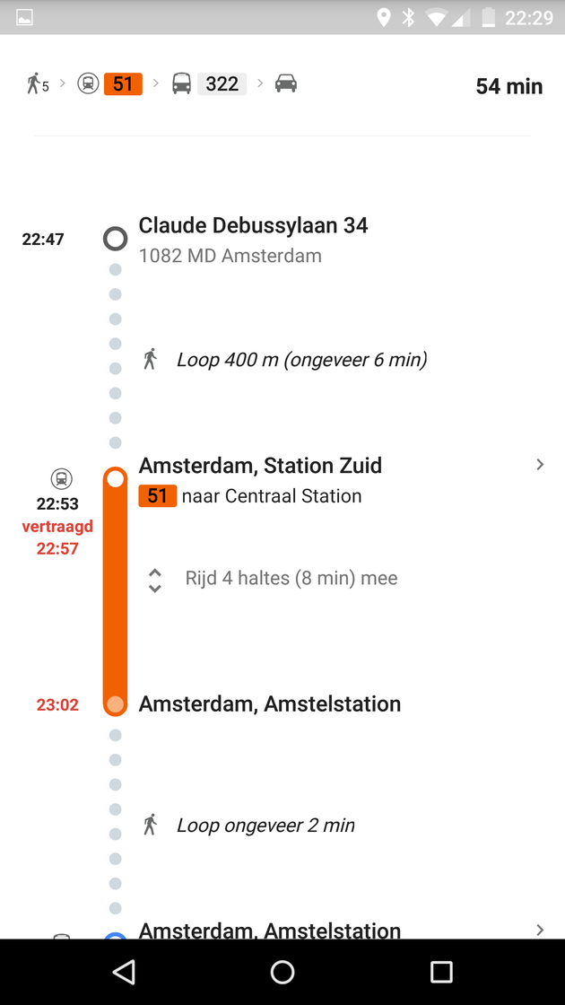 Google OV informatie metro-kleur-en-vertraging