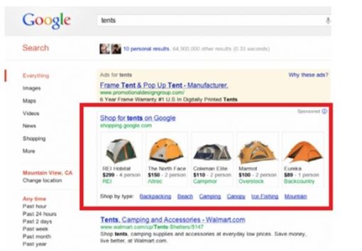 google shopping tents