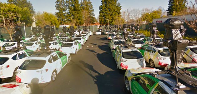 Het leger Street View Auto's van Google