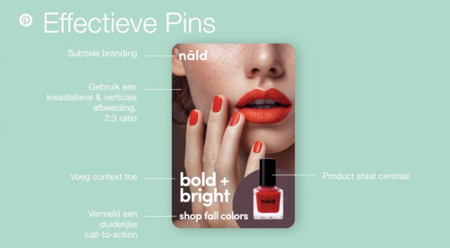 Hoe ziet een effectieve pin eruit - bron Pinterest