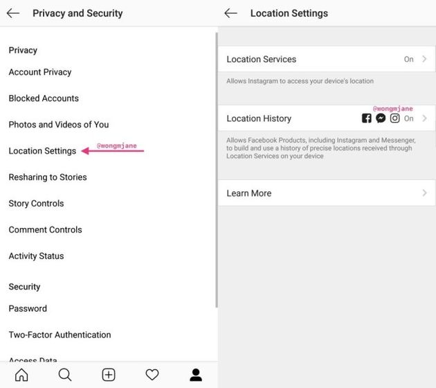Instagram-Location-History-Settings