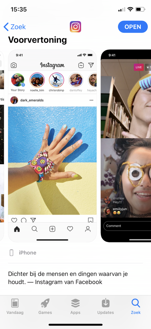 Instagram van Facebook