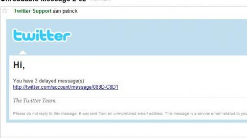 'Ja, ik trapte erin.' #twitterspam
