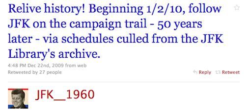 JFK's Campagne uit 1960 Goes Twitter