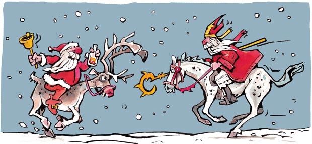 Kerstman verslaat Sinterklaas in populariteitsstrijd