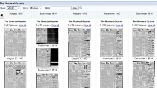 Krant doorbladeren in Google nieuws archief