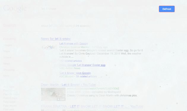 "Let it snow" op Google