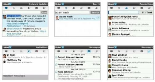 LinkedIn op de Blackberry