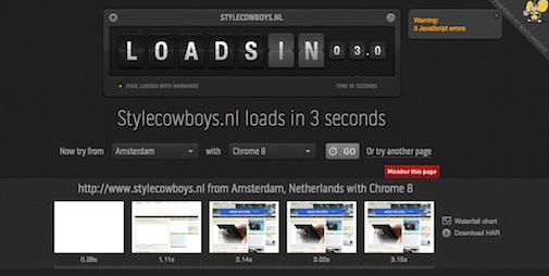 Loads.in : Meet de laadtijd van een website