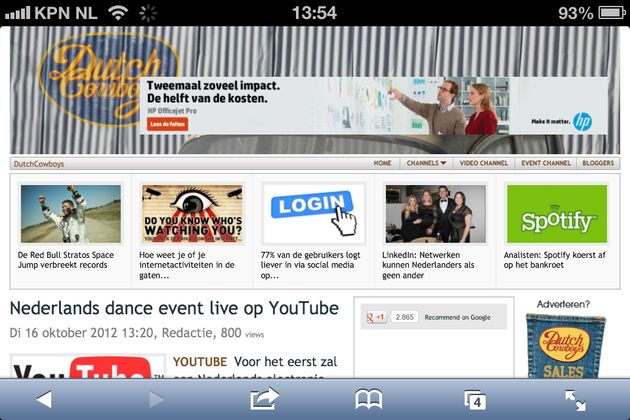 Maar weinig top merken in Nederland hebben een mobiele website