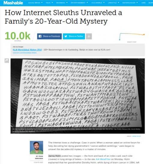 Mashable ontcijferen