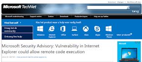 Microsoft waarschuwt gebruikers van Internet Explorer versie 6-11 voor beveiligingslek
