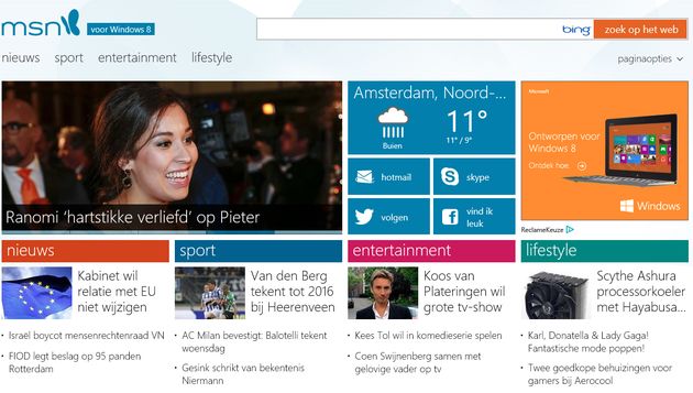 MSN.nl geoptimaliseerd voor smartphone en tabletgebruik