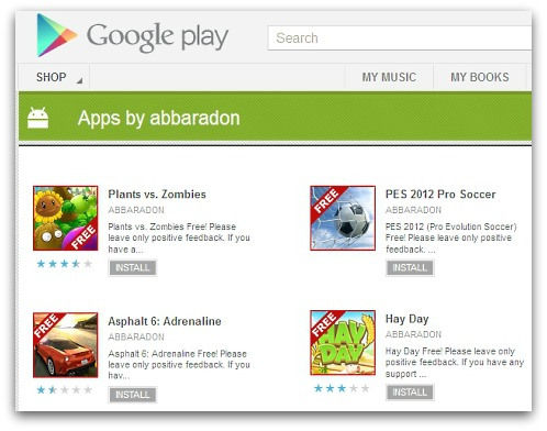 Nep versie 'Plants vs Zombies' en andere Android games infiltreren de Google Play store