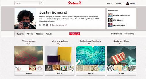 Nieuw design voor Pinterest profielen  