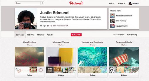 Nieuw design voor Pinterest profielen