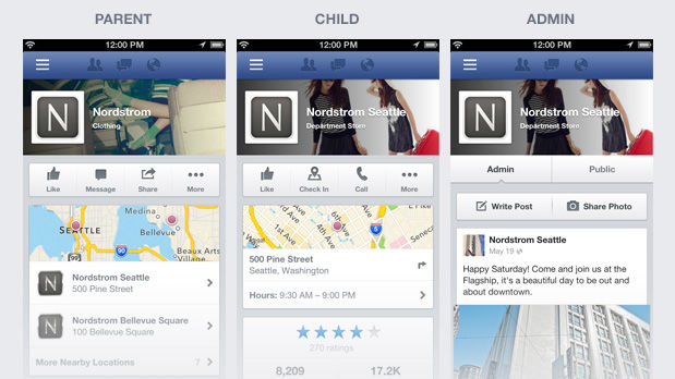 Nieuwe mobiele lay-out van Facebook pagina's