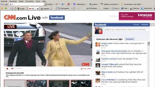 Obama volgen op CNN en Facebook