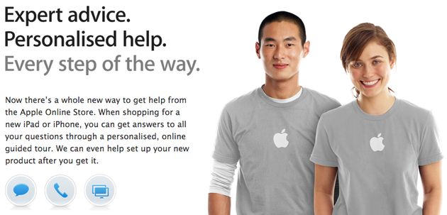 Online het gesprek aangaan met een Apple Genius