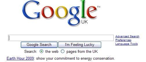 Ook Google doet mee aan Earth hour