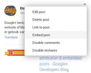 Ook Google+ gaat het insluiten van berichten mogelijk maken