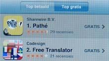 Pathe mobile scoort hoog in Apple store