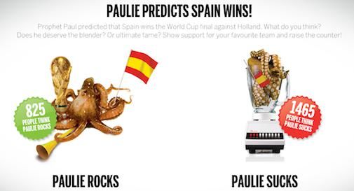 Paul de octopus Sucks ! Nu stemmen !