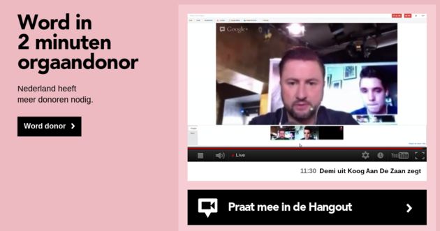 Praat met Dennis Weening over de Donorweek via een Google+ Hangout