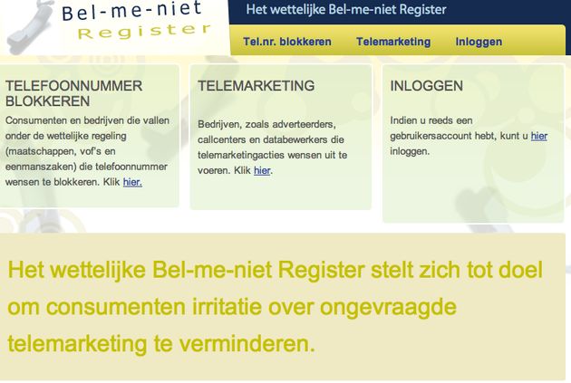 Rompslomp bel-me-niet-register noopt tot bel-me-wel-register