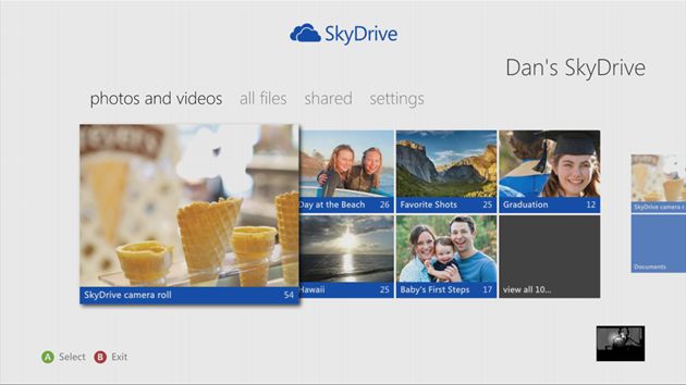 SkyDrive integratie met de XBOX 360