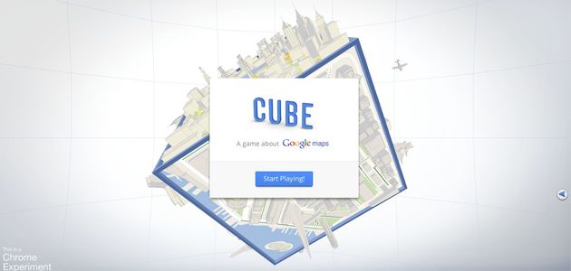 Speel het Google Maps spel; 'Cube'