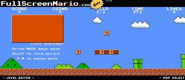 Super Mario Bros. te spelen vanuit je browser