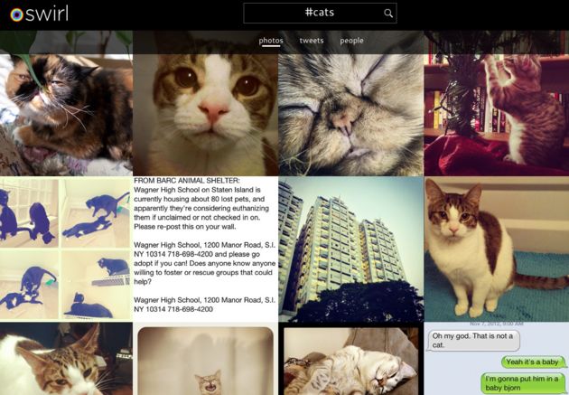 Swirl maakt fotoalbums van hashtags op Twitter en Instagram