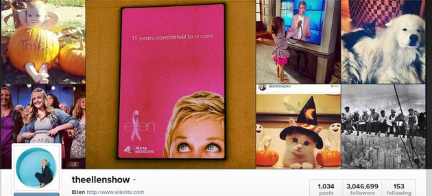 The Ellen Show populairste "merk" op Instagram