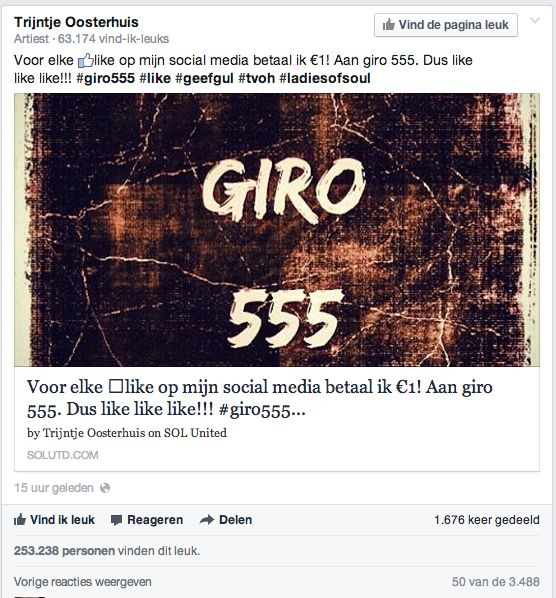 Trijntje onderschat de kracht van Facebook?