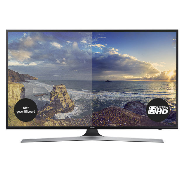 TV met niet gecertificeerd VS UltraHD logo. MU6100-720x672px
