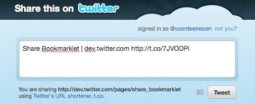 Twitter Tweet button nu ook in je browser