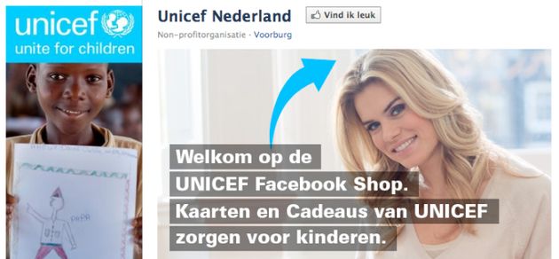 UNICEF Nederland opent shop op Facebook