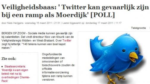 Veligheidsbaas: Twitter verbieden tijdens rampen?