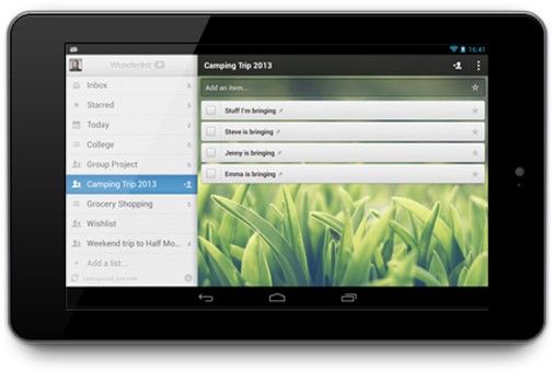 Wunderlist 2 verkrijgbaar op Android-tablets