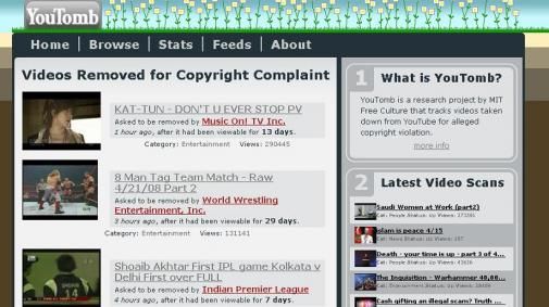 YouTomb: herinnering aan niet-legale YouTube video's