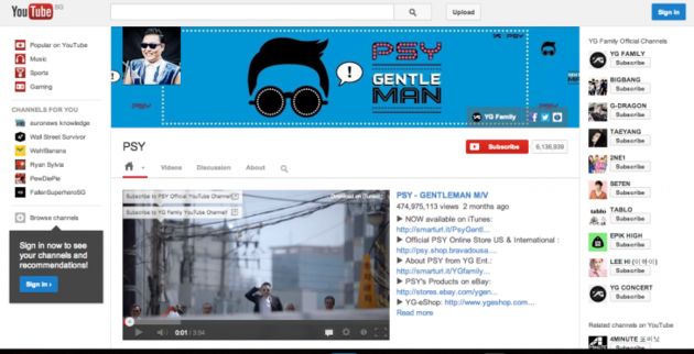 YouTube-kanaal Psy bereikt 3 miljard views