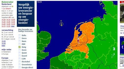 Zelfs de Buienradar kleurt Oranje