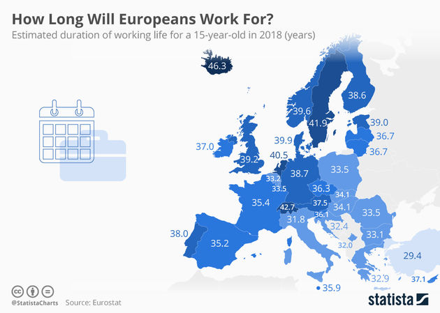 Zo lang moeten Europeanen werken voor pensioen