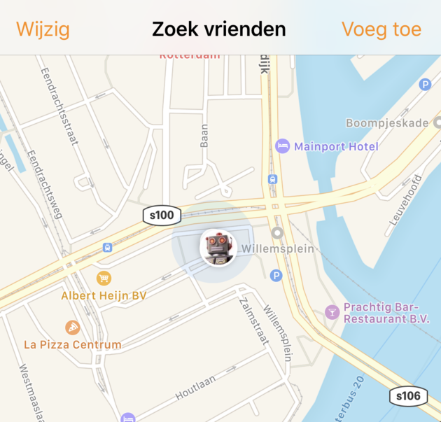 Zoek vrienden iPhone