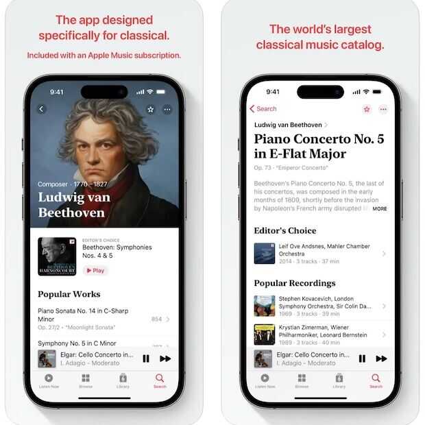 Apple Music lanceert app voor klassieke muziek