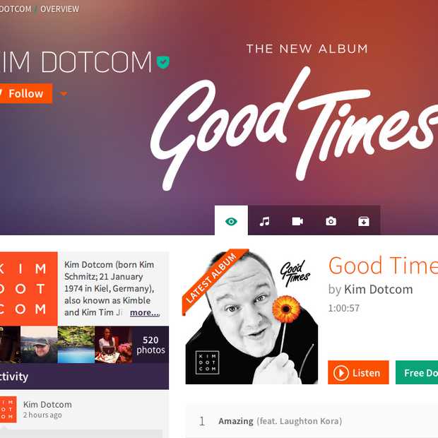 Baboom, een muziek streaming dienst van Kim Dotcom